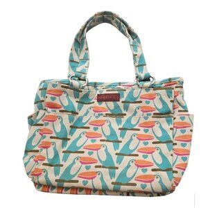 Bungalow 360 Purse Toucan HandBag Three Dividers Beach Double Handle Canvas